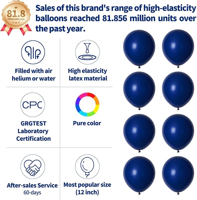 110pcs Navy Blue Balloon 12 Inch - Image 2