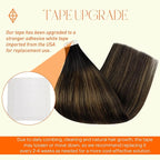 Full Shine Tape in Hair Extensions 1B Balck Fading to 6 Brown and 1B Black Straight Hair Extensions Tape in Human Hair Seamless Skin Weft 20 Pcs 50 Gram Invisible 16 Inch for Wedding