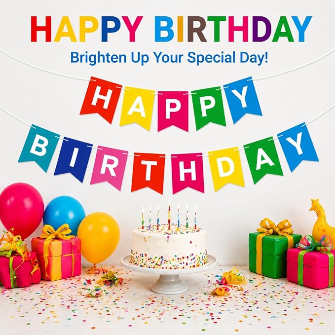 Colorful Happy Birthday Banner Sign - Image 5