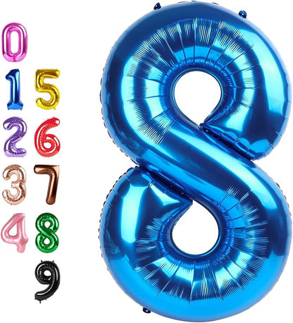 Number Balloons 8 Balloon 40 inch Blue by Enyeopd
