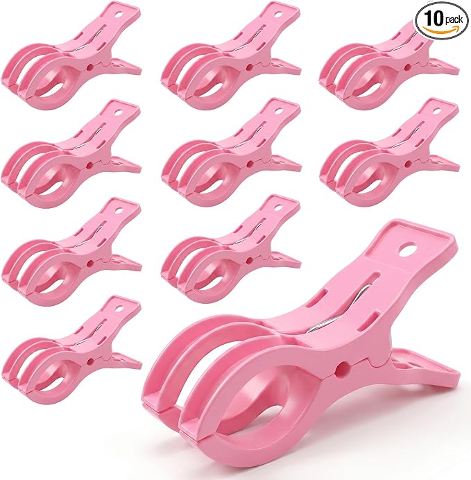 Putros 10 Pack Balloon Arch Clips 3.5 Inch Pink Spring Clamps by Putros