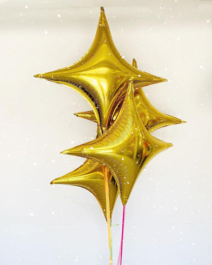 Gold Star Balloons, 26Inch and 10Inch Gold Quadrangle Helium Balloon - Image 5