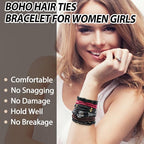 Boho Hair Ties For Girls, 20pcs Hair Tie Bracelet, Elastic Hair Ties, Hair Bands For Ponytails, Ponytail Holder For Daily Life, Sport, Cooking, Working