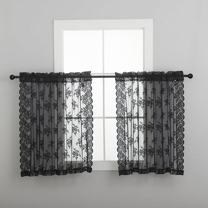 Kotile Short Black Lace Curtains - Image 2