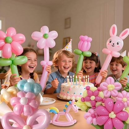 Light Pink Long Balloons Premium 260 Twisting Animals Magic Balloons - Image 6