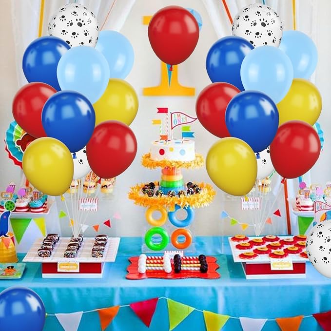 Dog Paw Balloons, 12 Inch Dog Paw Print Latex Balloons Red Yellow Blue Royal - Image 6