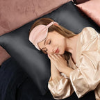 Adubor 100% Silk Pillowcase - Mulberry Silk Pillow Cases, 23 Momme 6A Grade Fibers, Silk Pillow Case for Hair and Skin Health, with Hidden Zipper (Standard 20''×26'', Space Gray, 1PC)