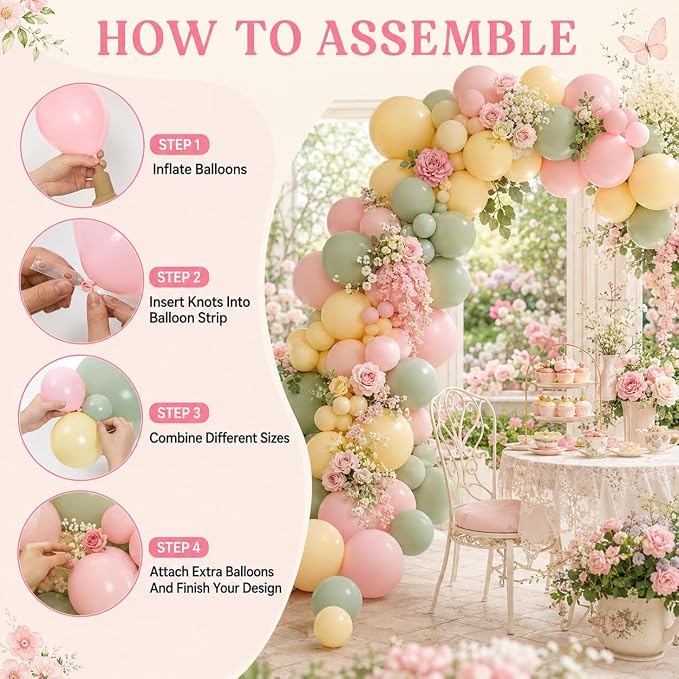 Pink and Green Balloon Arch Kit - Image 3