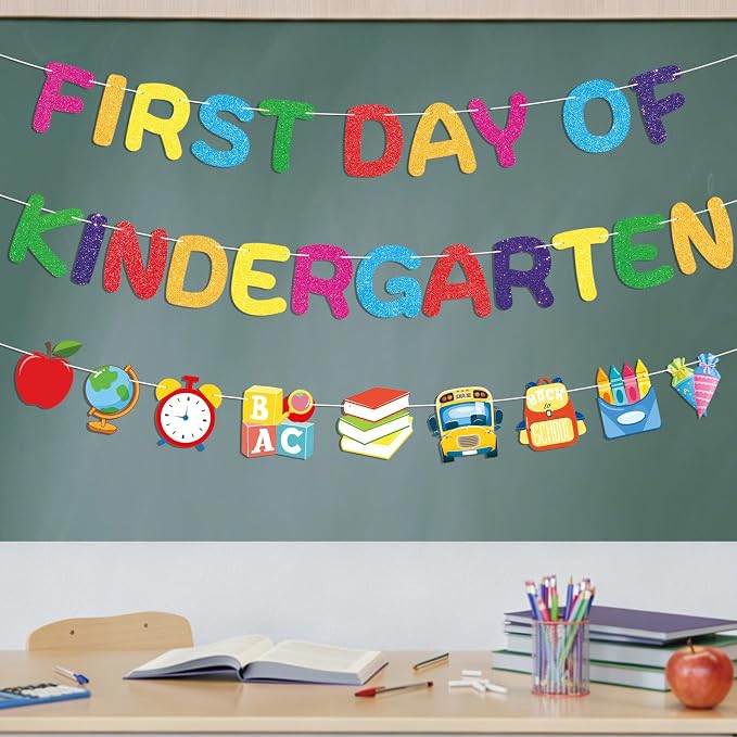 First Day of Kindergarten Banner, Back To School Decorations - Image 5