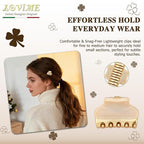2026 Premium Durable Hair Claw Clip for Women, Original Italian Designed Strong Grip Hair Bang Clips for Thin Hair, No Slip Jaw Clips with Gift Box for Christmas Birthday Girls, 1.2" Beige Minimal