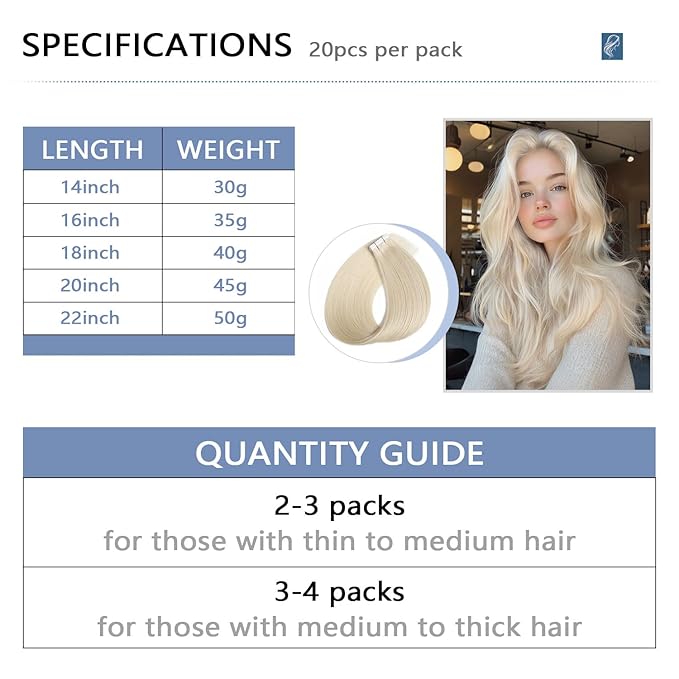 COOKAYU Invisible Tape in Human Hair Extensions, Injected Tape in Hair Platinum Blonde 45g 20pcs 20Inch Seamless Extensions Straight Invisi Edge Tape ins