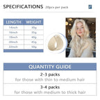 COOKAYU Invisible Tape in Human Hair Extensions, Injected Tape in Hair Platinum Blonde 45g 20pcs 20Inch Seamless Extensions Straight Invisi Edge Tape ins