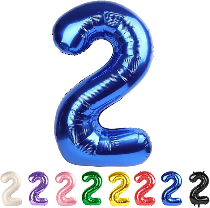 2 Balloon Numbers 40Inch Dark Blue Birthday Decorations by Mluchee