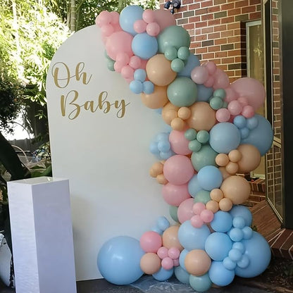 Pastel Pink Blue Green Balloons 12INCH 60PCS Goose Floral Birthday | Wildflower - Image 6