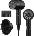 AINA Hair Dryer with Diffuser, Blow Dryer for Women | Advanced Ionic Technology, Ceramic Coating | Cold Shot Features Turbo Heat for Fast Drying and Shine 110V/ALCI (Vader Black)