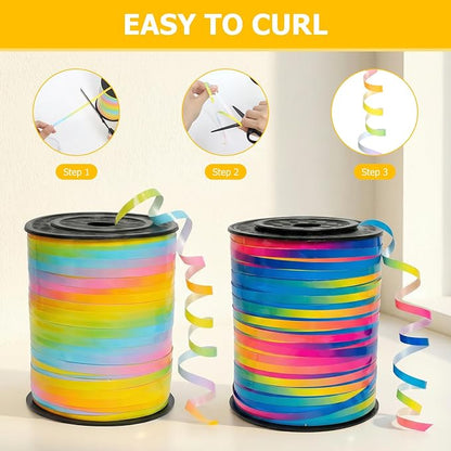 Balloon String, Kaluofan Wide Curling Ribbon, Extra Long 1/5" Wide x 500Yd | - Image 6