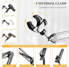 INNOLIFE Hands Free Hair Dryer Stand - Adjustable Height, 360° Rotating with Heavy Base for Hands-Free Drying