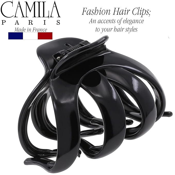 Camila Paris AD705 Small French Octopus Hair Clip for Women Thick Hair for Long Curly Wavy Hair, Girls Hair Claw Clips, Styling Big Claw Clip for Thick Hair, Strong Hold No Slip Grip, Made in France