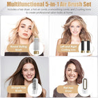 5 in 1 Hot Air Brush, Blow Dryer Brush & Auto Air Curling Wrap Hair Styler, 1000W Professional Hair Styling Tools Negative Ion Hair Dryer Brush for Drying, Curling, Straightening & Styling