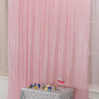 Poise3EHome Pink Sequin Backdrop, 10Ft x 10Ft Glitter Photography Background - Image 2