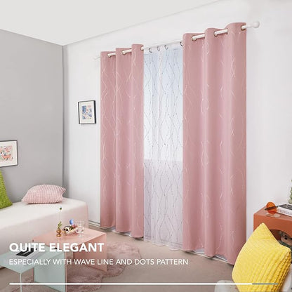 Deconovo Living Room Curtains 36 Inches Long, Thermal Insulated, Room Darkening - Image 3