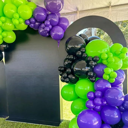 Purple Green Black Balloons, 12 Inch Fruit Green Dark Purple Black Balloons - Image 6