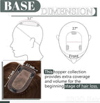 SEGO Hair Toppers for Women Real Human Hair with Thinning Hair, Toppers Hair Pieces Clip in Toppers Straight Hair Pieces with Front Bangs 150% Density Silk Base -10 Inch #4 Medium Brown