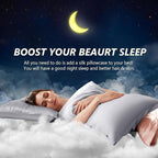 Silk Pillow Cases 2 Pack Standard Size Mulberry Silk Pillowcase Set of 2 for Hair & Skin 26 x 20 Inches 22 Momme Both Sided Grade 6A Silk Soft Breathable Cooling with Hidden Zipper, Grey