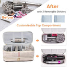 Initial Personalized Hair Tools Travel Bag Double-Layer Hair Dryer Case Compatible with Shark FlexStyle/SmoothStyle, Dysson Airwrap & Supersonic – Hair Tool Organizer for Travel & Home