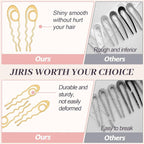 2PCS French Hair Pins Large U-Shaped Pins for Women and Girls Fashion Metal Hair Pin French Twist Hair Pins for Buns, Updos,Stylish and Functional(set7-gold)
