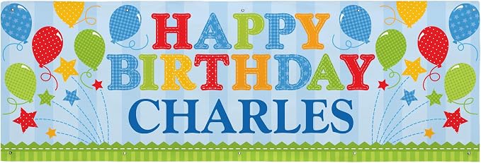 Let's Make Memories Personalized Happy Birthday Banner by LetsMakeMemories