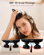 arboleaf Electric Scalp Massager Kneading Head Massager Scalp Stress Relax, Portable 6 in 1 Hair Massage with 12 Removable Massage Claws, Recharagable Head Stratcher, Gift for Mom Dad