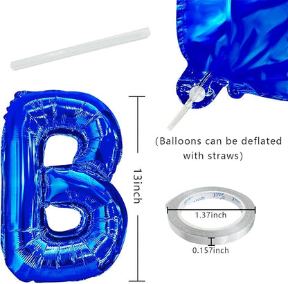 Dark Blue Happy Birthday Balloon Banner Set -16 Inch Foil Letters Balloons - Image 2