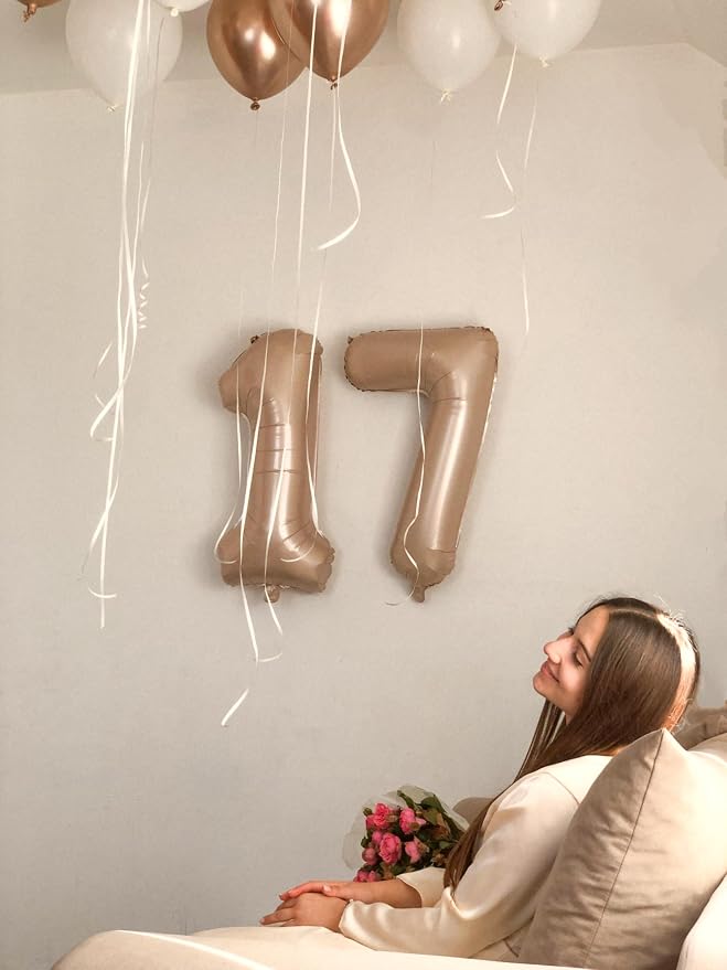 Light Brown Number 1 Balloon 40 inch, 1st Birthday Party Balloons Decoration | - Image 7