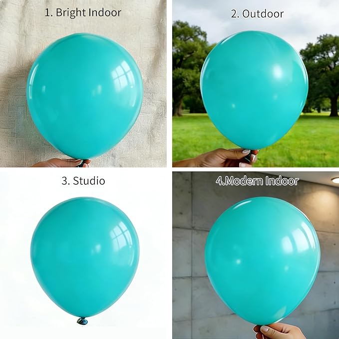 50pcs Matte Teal Blue Balloons, 12 inch Turquoise Balloons | Helium Quality - Image 4
