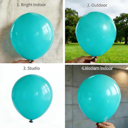 50pcs Matte Teal Blue Balloons, 12 inch Turquoise Balloons | Helium Quality - Image 4