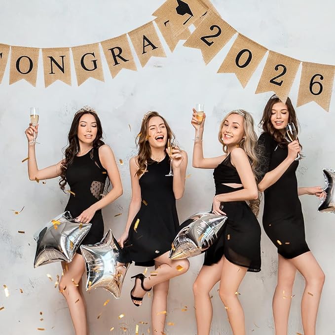 3Pcs Graduation Burlap Banner 2027, Congrats Grad Banner | Pre-strung, - Image 4