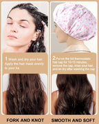YIZIJIZI 2 Pieces Heat Cap for Deep Conditioning, Conditioning Cap Made of Aluminum Foil for Home and Salon Use, Hair Dyeing（Pink heart）