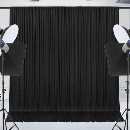 30x10ft Wrinkle Free Black Backdrop Curtain - Image 2