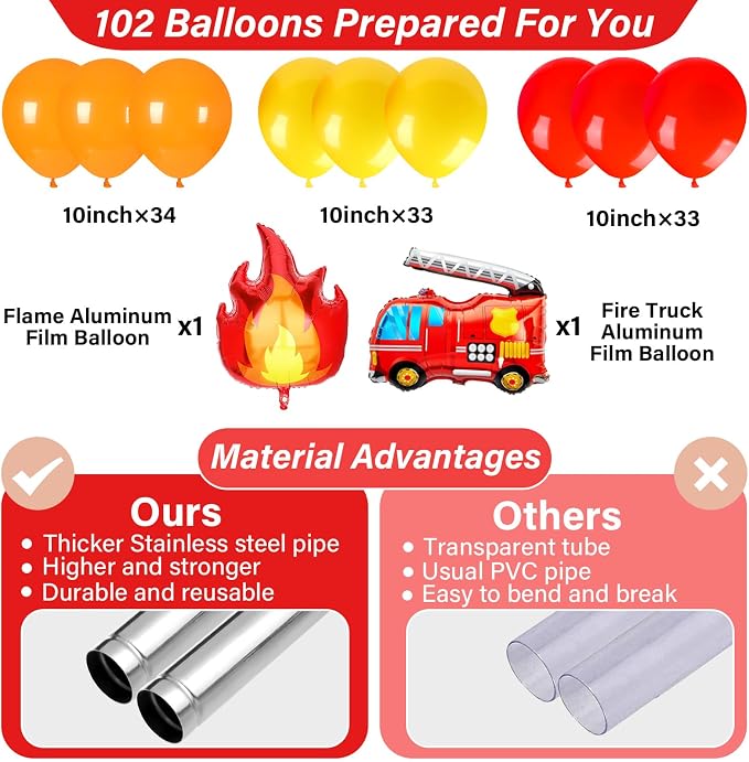 2 Sets Fire Party Balloon Column Stand Kit - Image 3