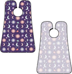 Beard Bib with 3 Suction Cups, Non-Stick Waterproof Hair Catcher Apron, Men's Shaving Essential for Grooming, Purple Galaxy Night Star Sky Trippy Sun and Moon Shave Bib