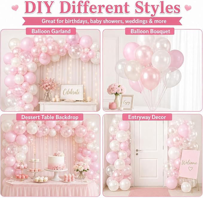 Pink Balloons, Gender Reveal Baby Shower Sweet Romantic Wedding Princess - Image 6