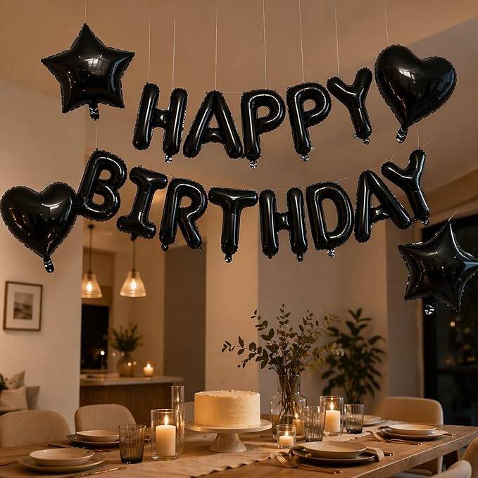 Black Birthday Decorations - Image 3