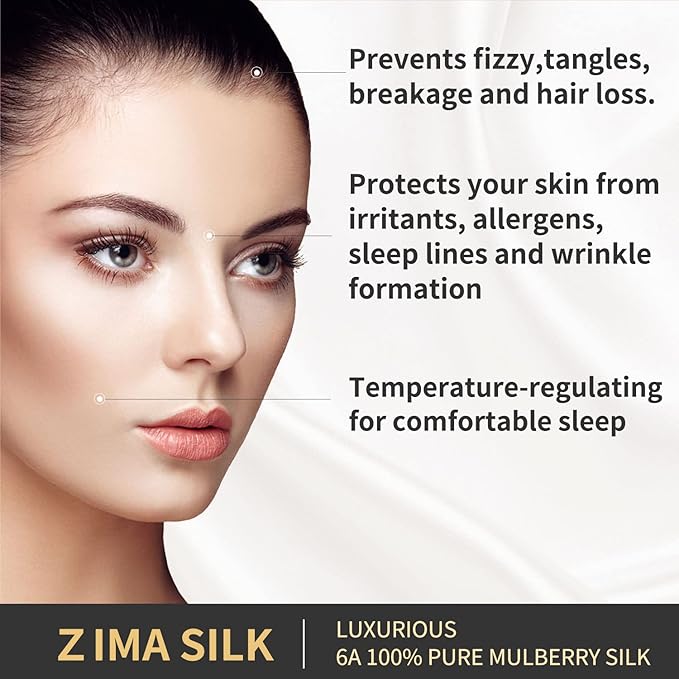 ZIMASILK 25 Momme 100% Pure Mulberry Silk Pillowcase for Hair and Skin Care, Highest Grade 6A Pillow Cases for Women, Long-Lasting Durablity, Gift for Women Men, 1Pc (King 20"x36", Iron Gray)