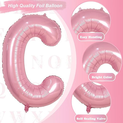 40 Inch Pink Letter Balloon C, Giant Alphabet A - Image 9