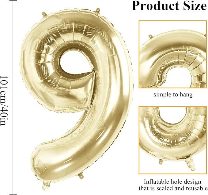 Number 95 Balloons for 95th Birthday Party Decorations, 40 Inch 0-100 - Image 2