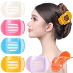 RC ROCHE 6 Pcs Flat Claw Hair Clips for Women Thick Hair French Round Duckbill Square Secure Strong Hold Grip Clamps Barrettes Curved No Slip No Crease Styling Cute Extra Jumbo XL, Large Jelly Candy