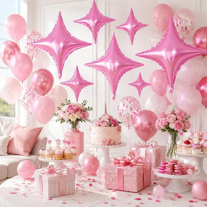 Pink Star Balloons, 26 Inch and 10 Inch Pink Stars Shaped Balloon - Image 5