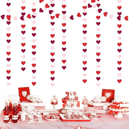 Burgundy-Red Light-Pink Valentines Party-Decorations Heart-Garland - 52ft - Image 4