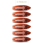 RC ROCHE 6 Pcs Flat Hair Clips Big Claw for Thick Hair French Duckbill Women No Slip Side Slide Curved Alligator Concord Strong Grip Hold Volume Lay Down Clamp, Small Brown